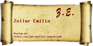 Zoller Emília névjegykártya